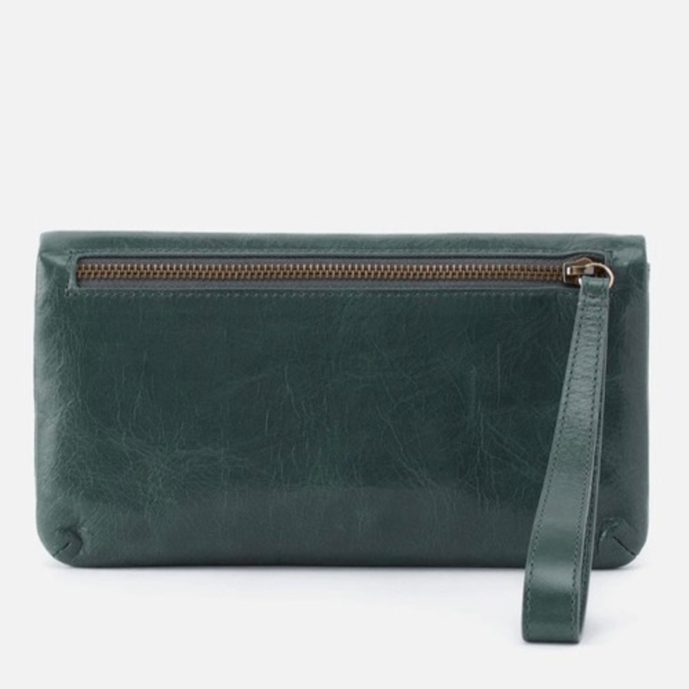 HOBO LAUREN CLUTCH LEATHER WRISTLET WALLET Sage Henna Luxury Leather, NWT - Picture 10 of 15